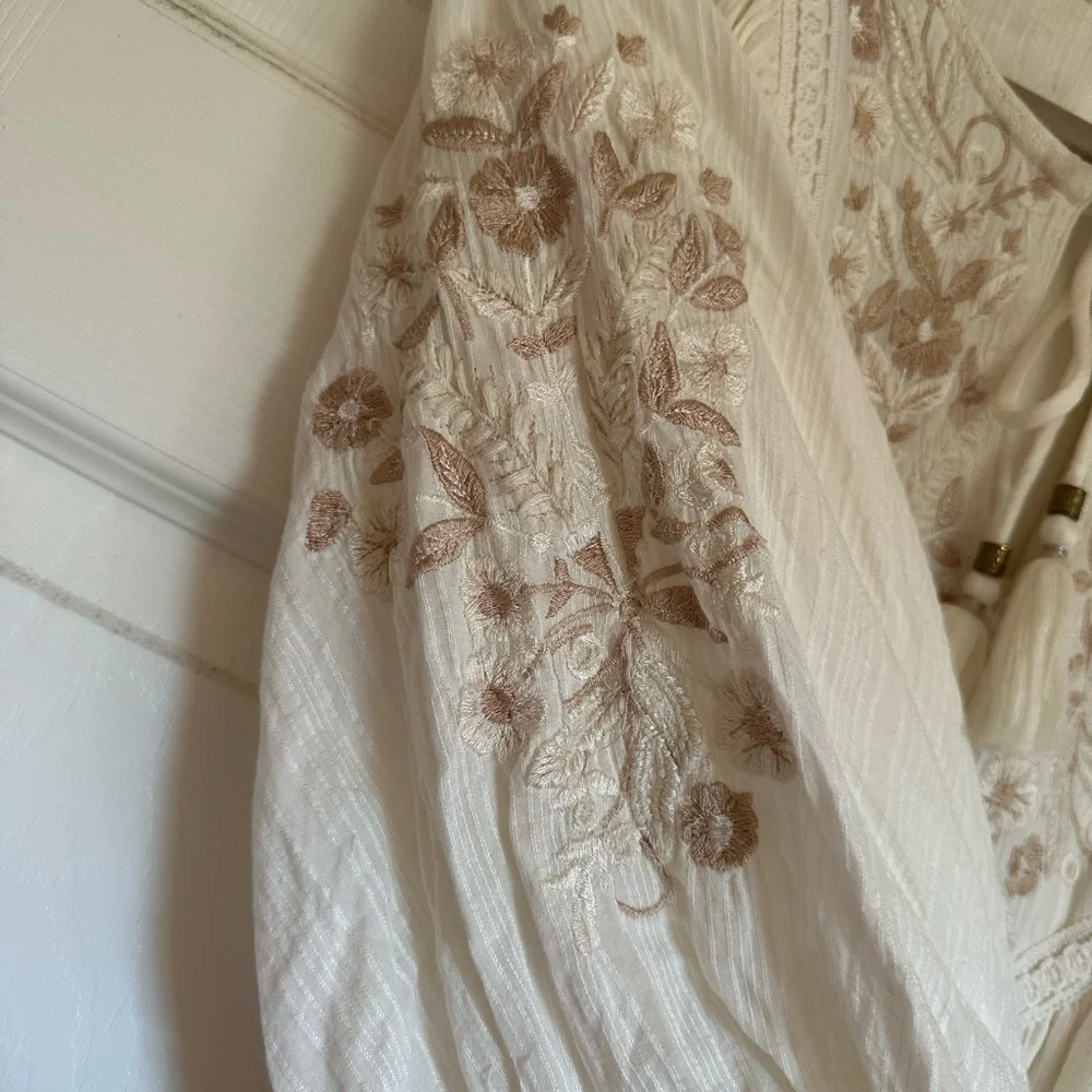 Anthropologie Viveka Embroidered Lace Mini Dress Cottagecore - Picture 8 of 12